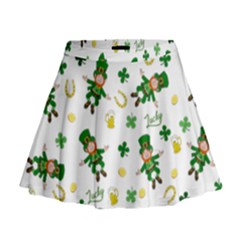 St Patricks Day Pattern Mini Flare Skirt by Valentinaart