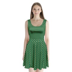 Irish Flag Green White Orange On Green St  Patrick s Day Ireland Split Back Mini Dress  by PodArtist