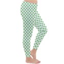 Green Heart-Shaped Clover on White St. Patrick s Day Classic Winter Leggings View3