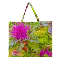 Colored Plants Photo Zipper Large Tote Bag by dflcprints