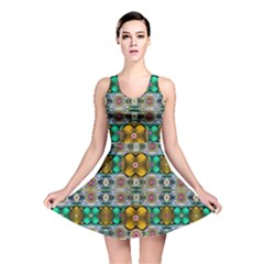 Rainbow Flowers And Decorative Peace Reversible Skater Dress by pepitasart