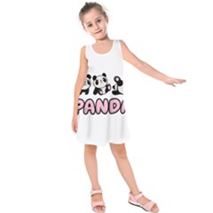 Panda  Kids  Sleeveless Dress by Valentinaart