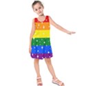 Sparkly Rainbow Flag Kids  Sleeveless Dress View1