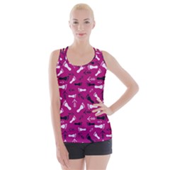 Hot Pink Criss Cross Back Tank Top  by HASHHAB