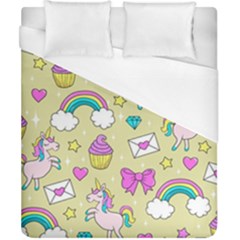 Cute Unicorn Pattern Duvet Cover (california King Size) by Valentinaart