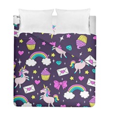 Cute Unicorn Pattern Duvet Cover Double Side (full/ Double Size) by Valentinaart