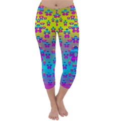 Flowers In The Most Beautiful Sunshine Capri Winter Leggings  by pepitasart