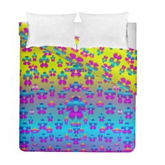 Flowers In The Most Beautiful Sunshine Duvet Cover Double Side (full/ Double Size) by pepitasart