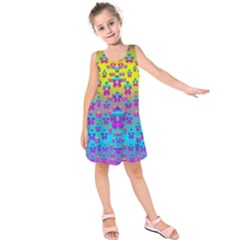 Flowers In The Most Beautiful Sunshine Kids  Sleeveless Dress by pepitasart