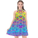 Flowers In The Most Beautiful Sunshine Halter Neckline Chiffon Dress  View1