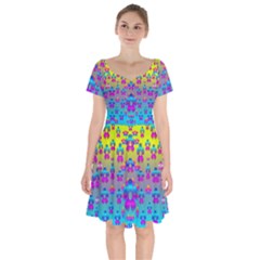 Flowers In The Most Beautiful Sunshine Short Sleeve Bardot Dress by pepitasart