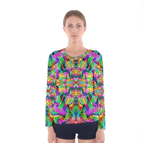 Pattern-854 Women s Long Sleeve Tee by ArtworkByPatrick