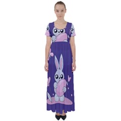 Easter Bunny  High Waist Short Sleeve Maxi Dress by Valentinaart