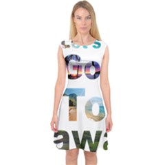 Hawaii Capsleeve Midi Dress by Howtobead