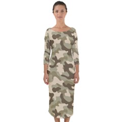 Camouflage 03 Quarter Sleeve Midi Bodycon Dress by quinncafe82