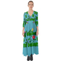 Earth Day Button Up Boho Maxi Dress by Valentinaart