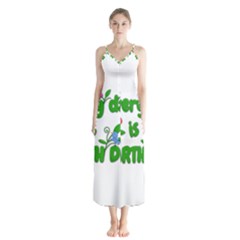 Earth Day Button Up Chiffon Maxi Dress by Valentinaart