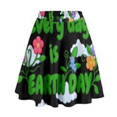 Earth Day High Waist Skirt by Valentinaart