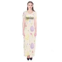 Easter Pattern Short Sleeve Maxi Dress by Valentinaart