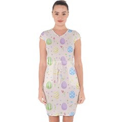 Easter Pattern Capsleeve Drawstring Dress  by Valentinaart