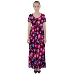 Cherries 1 High Waist Short Sleeve Maxi Dress by trendistuff