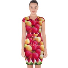 Melon Balls Capsleeve Drawstring Dress  by trendistuff