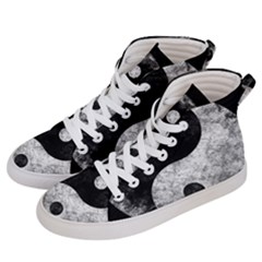 Grunge Yin Yang Women s Hi-top Skate Sneakers by Valentinaart