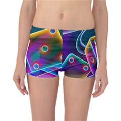 3d Cube Dice Neon Reversible Boyleg Bikini Bottoms by Sapixe