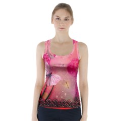 Wonderful Butterflies With Dragonfly Racer Back Sports Top by FantasyWorld7