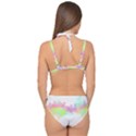 Abstract Color Pattern Colorful Double Strap Halter Bikini Set View2