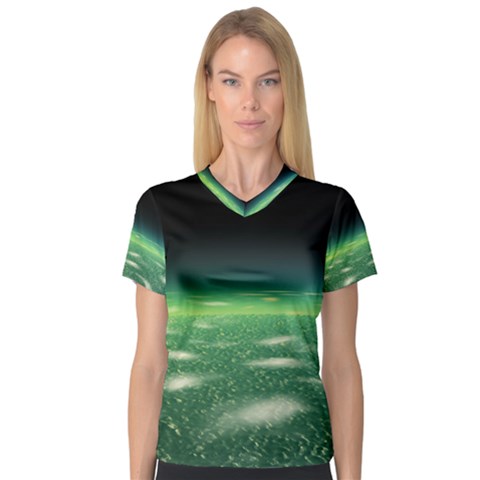 Alien Orbit V-neck Sport Mesh Tee by Sapixe