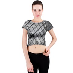 Architecture Roof Structure Modern Crew Neck Crop Top by Sapixe