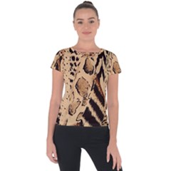 Animal Fabric Patterns Short Sleeve Sports Top  by Sapixe