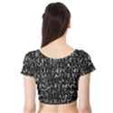 Antique Roman Typographic Pattern Short Sleeve Crop Top View2