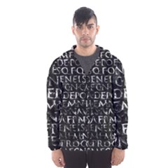 Antique Roman Typographic Pattern Hooded Wind Breaker (men) by dflcprints