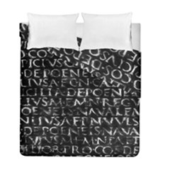 Antique Roman Typographic Pattern Duvet Cover Double Side (full/ Double Size) by dflcprints