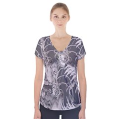 Chinese Dragon Tattoo Short Sleeve Front Detail Top by Sapixe