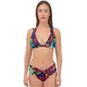 Urban Graffiti Movie Theme Productor Colorful Abstract arrows Double Strap Halter Bikini Set View1