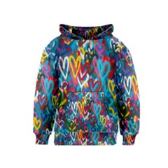 Graffiti Hearts Street Art Spray Paint Rad Kids  Pullover Hoodie by genx