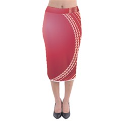 Cricket Ball Velvet Midi Pencil Skirt by Sapixe