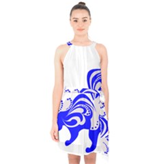 Skunk Animal Still From Halter Collar Waist Tie Chiffon Dress by Nexatart