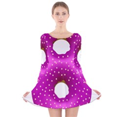 Donut Transparent Clip Art Long Sleeve Velvet Skater Dress by Sapixe