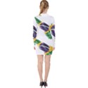 Flag Of Brazil V-neck Bodycon Long Sleeve Dress View2