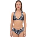 Floral High Contrast Pattern Double Strap Halter Bikini Set View1