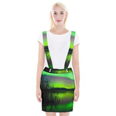 Green Northern Lights Canada Braces Suspender Skirt by Sapixe