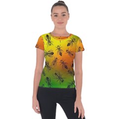 Insect Pattern Short Sleeve Sports Top  by Sapixe