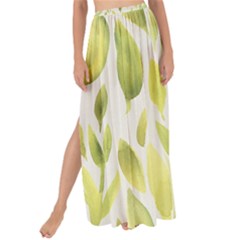 Green Leaves Nature Patter Maxi Chiffon Tie-up Sarong by paulaoliveiradesign