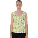 Green Leaves Nature Patter Velvet Tank Top View1