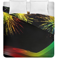 Rainbow Fireworks Celebration Colorful Abstract Duvet Cover Double Side (king Size) by Sapixe