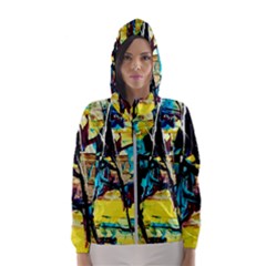 Dance Of Oil Towers 3 Hooded Wind Breaker (women) by bestdesignintheworld